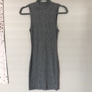 Ribbed grey body con dress